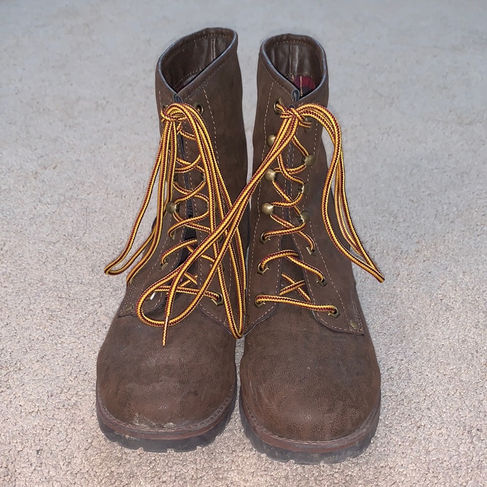 Brown Lace Up Boots